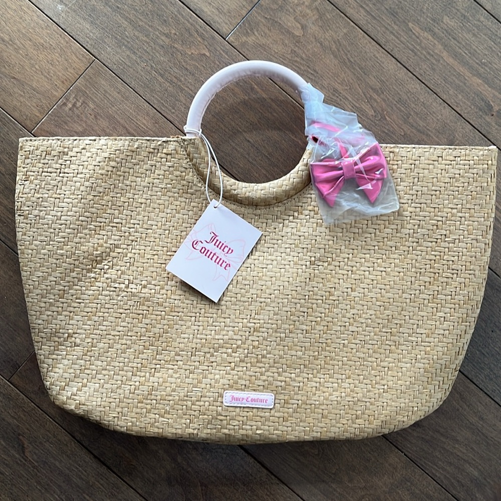 Juicy Couture straw beach bag